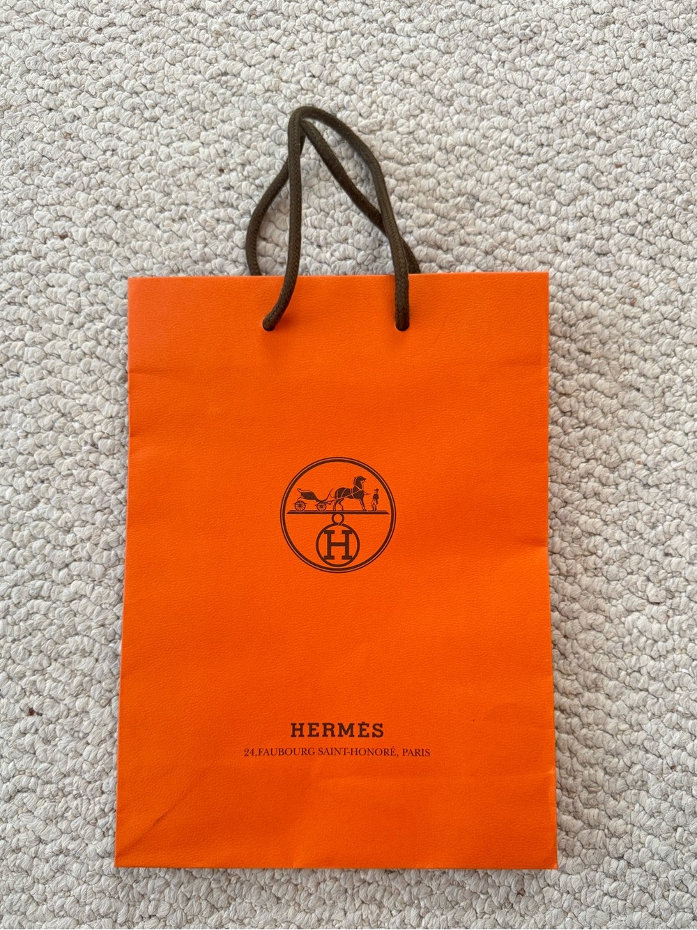 Hermes Orange Shopping Bag - 1 Small Bags